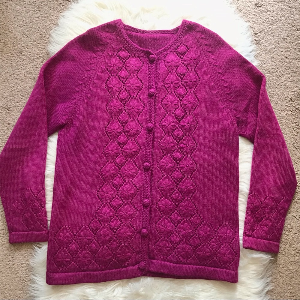 🎄Floral Knit Cardigan Sweater